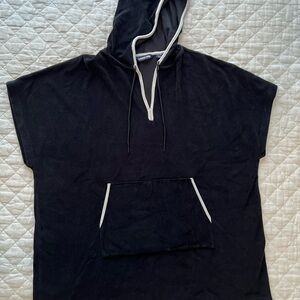 Lands' End Black Swim Coverup with White Accents
